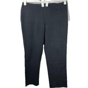 Isaac Mizrahi Live! Women's 24WT Pull on Black Pants Careerwear Office Work
